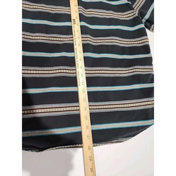 Billabong Shirt Mens Medium Short Sleeve Striped Multicolored Gray 100% Cotton - Picture 8 of 9